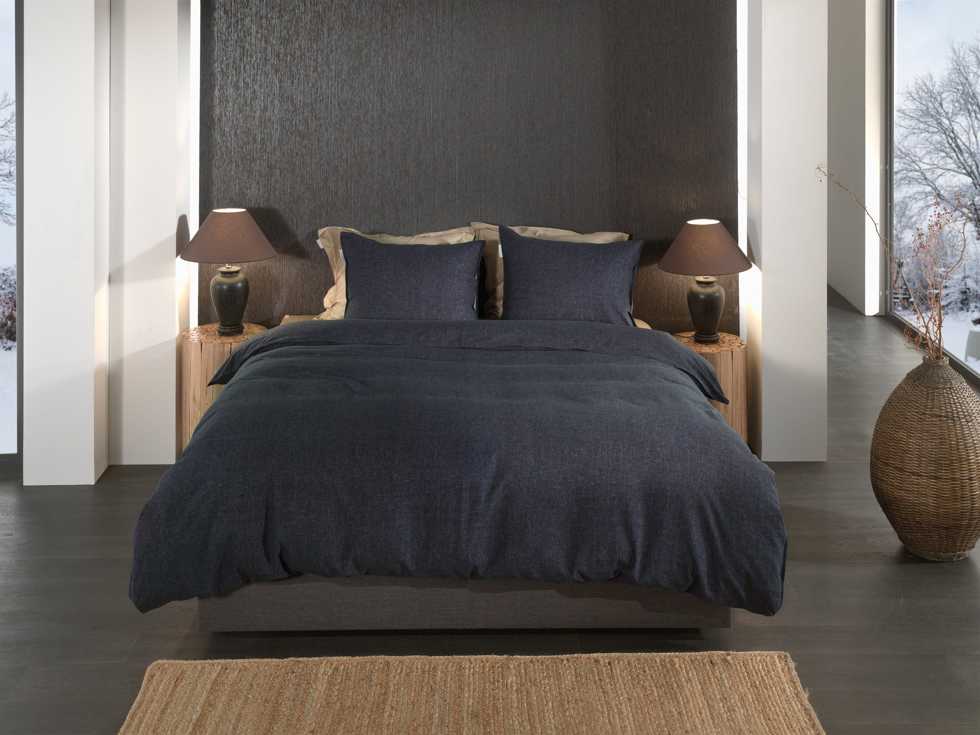 Dekbedovertrek Franela Dark Blue